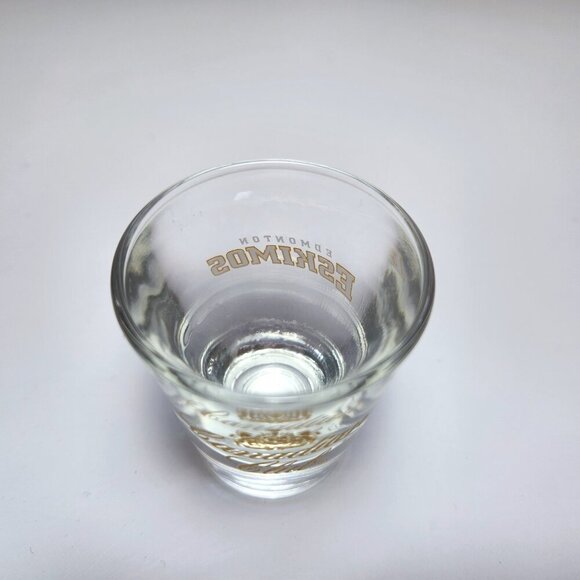 Edmonton Eskimos Canadian Club Whisky Shot Glass Heavy Libbey Glass Company - Picture 3 of 6
